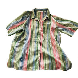 Alia women's vintage size 10 button down colorful shirt